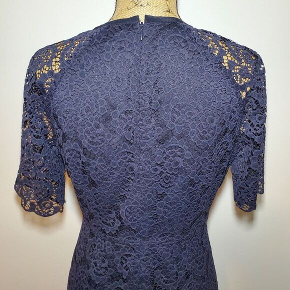 Madewell Magnolia Waisted Lace Mini Dress Navy Size 6 - Picture 9 of 12